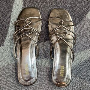 Anthropologie Maeve Gold Strappy Gladiator Stylr Sandals 2023 size 7